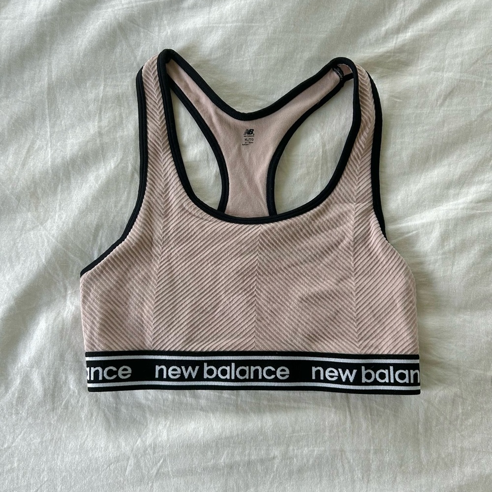 New Balance Blush and Black Sports Bra